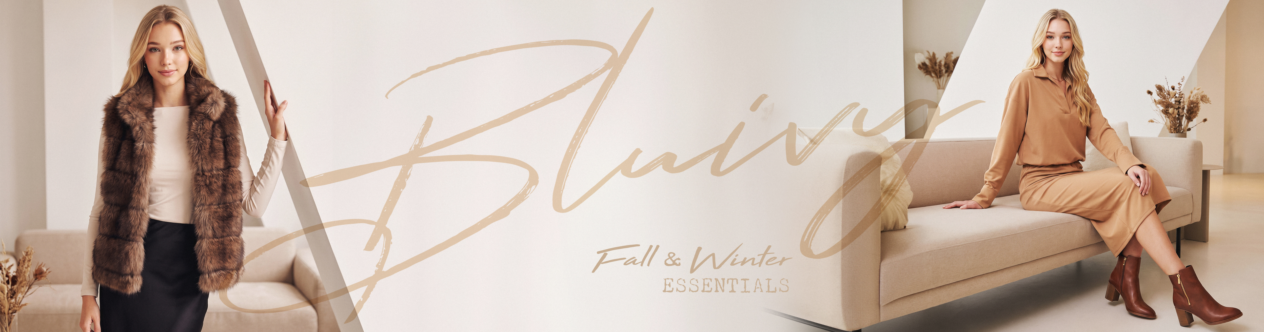 Homepage banner featuring clothing promotions, new arrivals, and special offers.