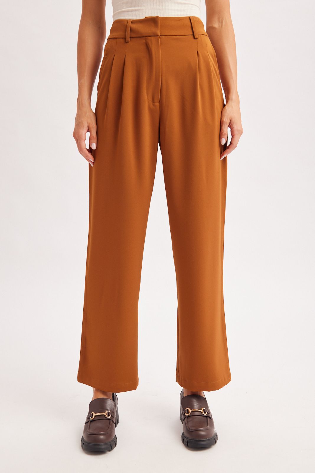 TAILORED HIGH WAISTED PANTS, Contents:100%POLYESTER
