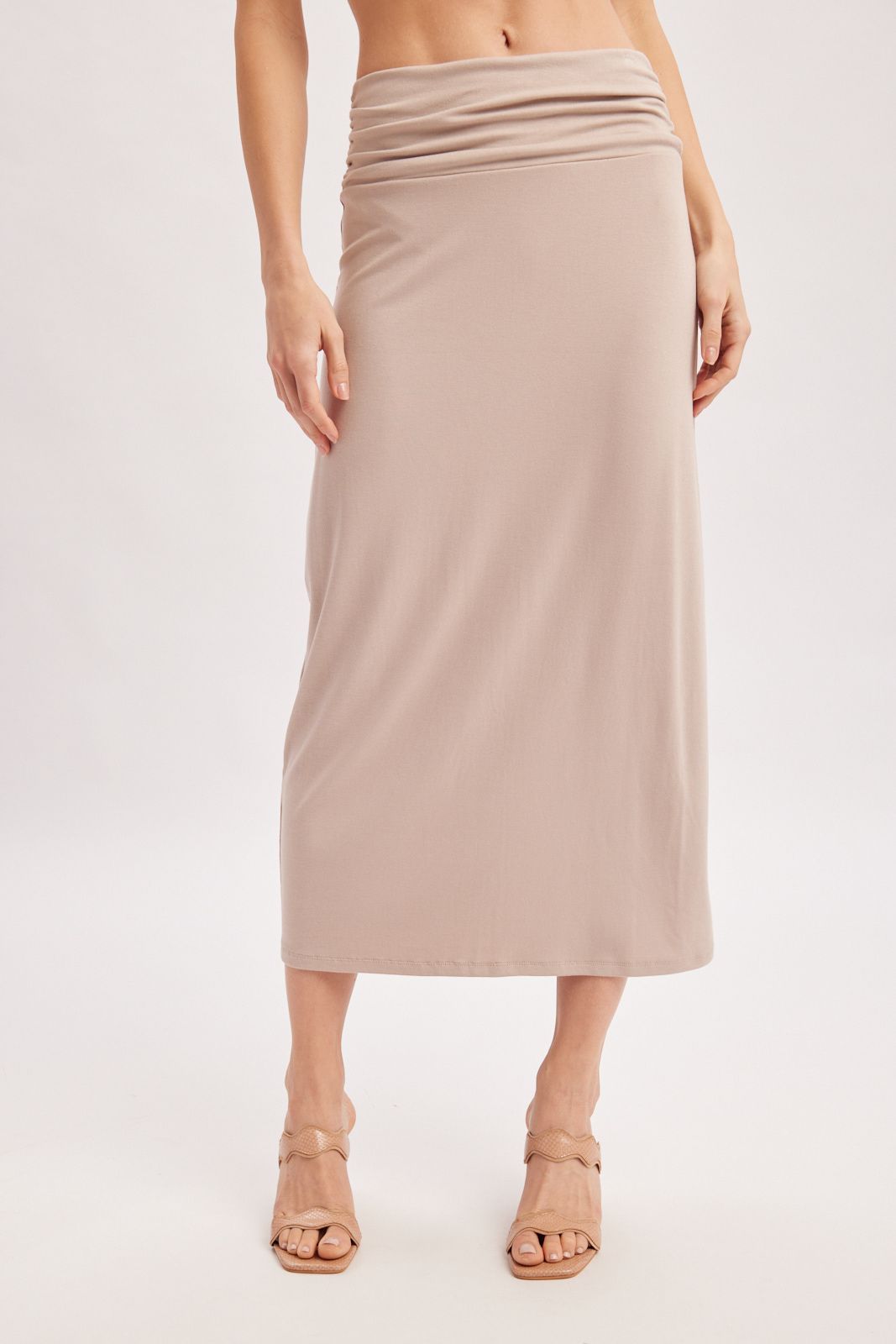 JERSEY COLUMN MIDI SKIRT, Contents:95%COTTON, 5%SPANDEX