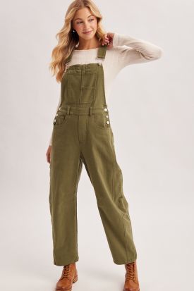 UTILITY BARREL OVERALLS JUMPSUIT, Contents:100%COTTON